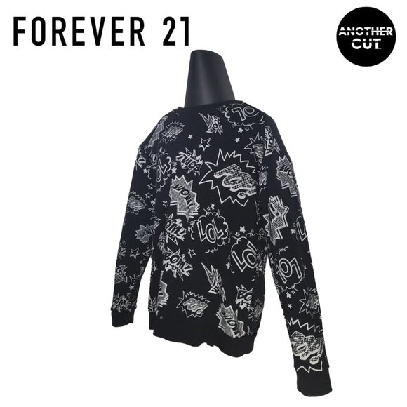 Forever 21 Sweatshirt Comic Graphic Long Sleeve PREOWNED/USED - Picture 3 of 4